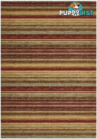 Byblos Rustic Stripe Stripped Red Rug - Unbranded - 7427046368544