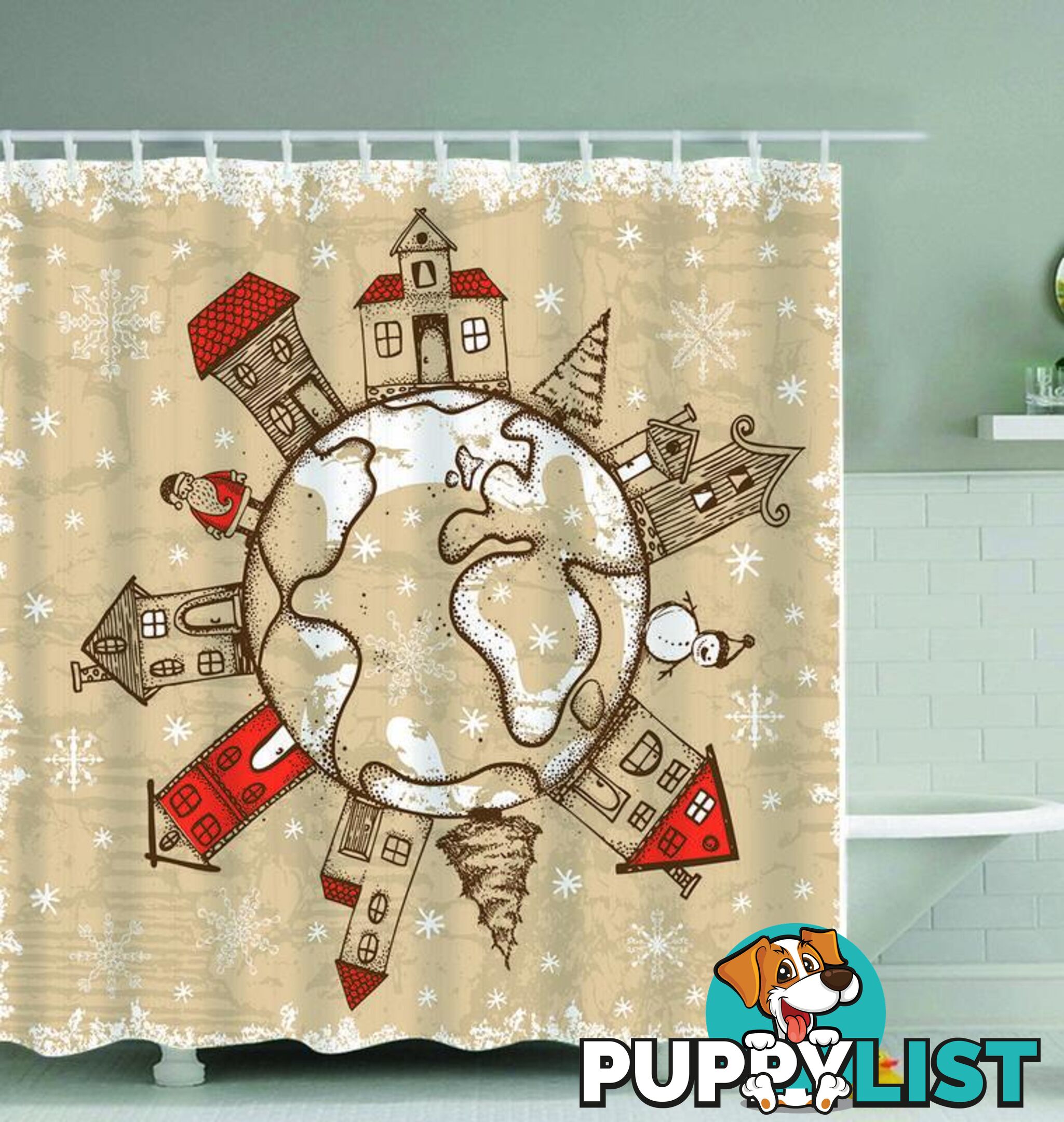 Christmas All Around The World Shower Curtain - Curtain - 7427046018609