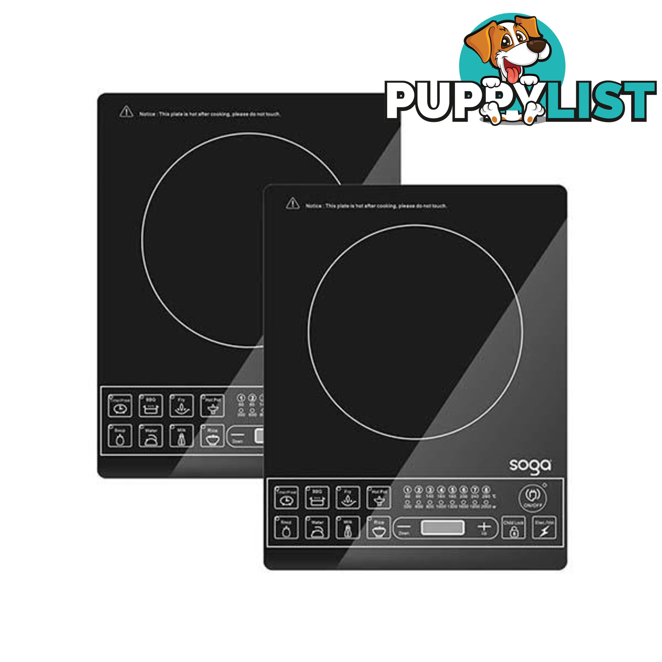 Soga 2X Cooktop Electric Smart Induction Kitchen Cooker Cookware - Soga - 9476062089689