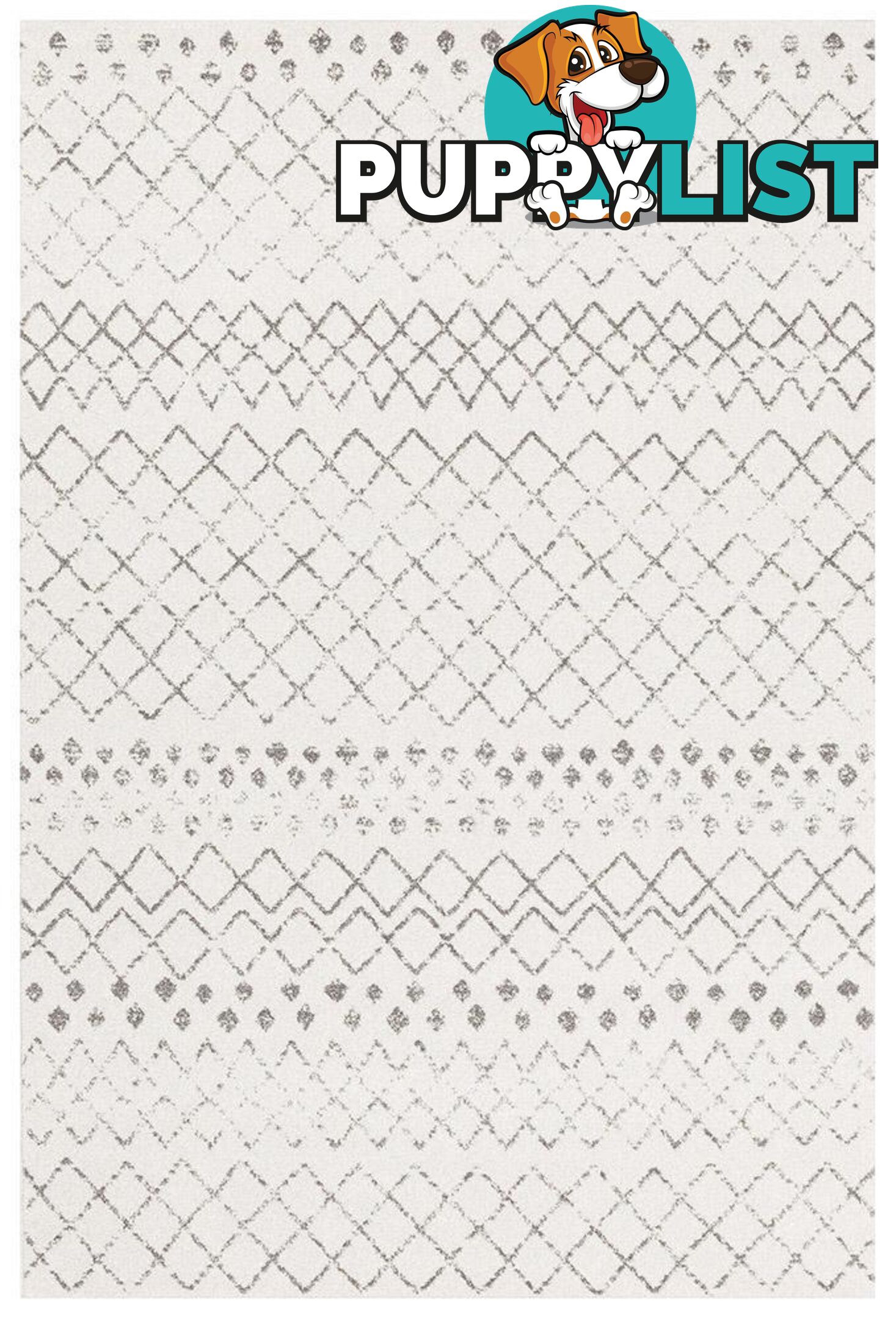 Oasis Selma White Grey Tribal Rug - Unbranded - 9375321846073