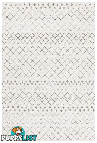 Oasis Selma White Grey Tribal Rug - Unbranded - 9375321846073