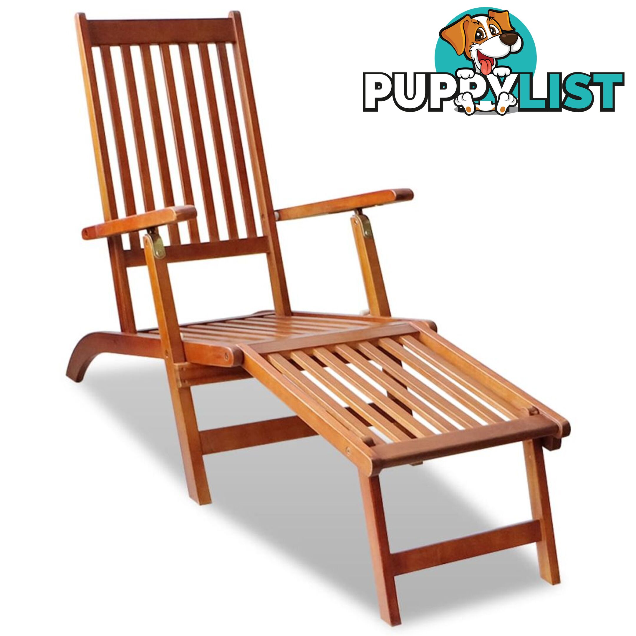 Deck Chair With Footrest Acacia Wood - Unbranded - 4326500415547