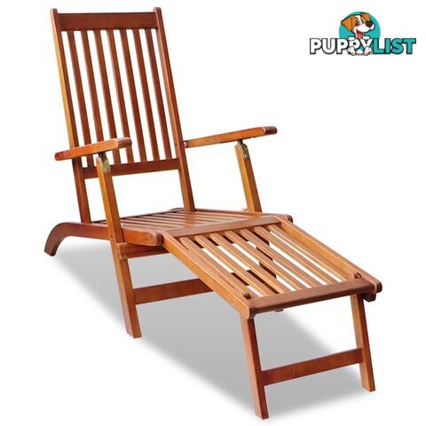 Deck Chair With Footrest Acacia Wood - Unbranded - 4326500415547