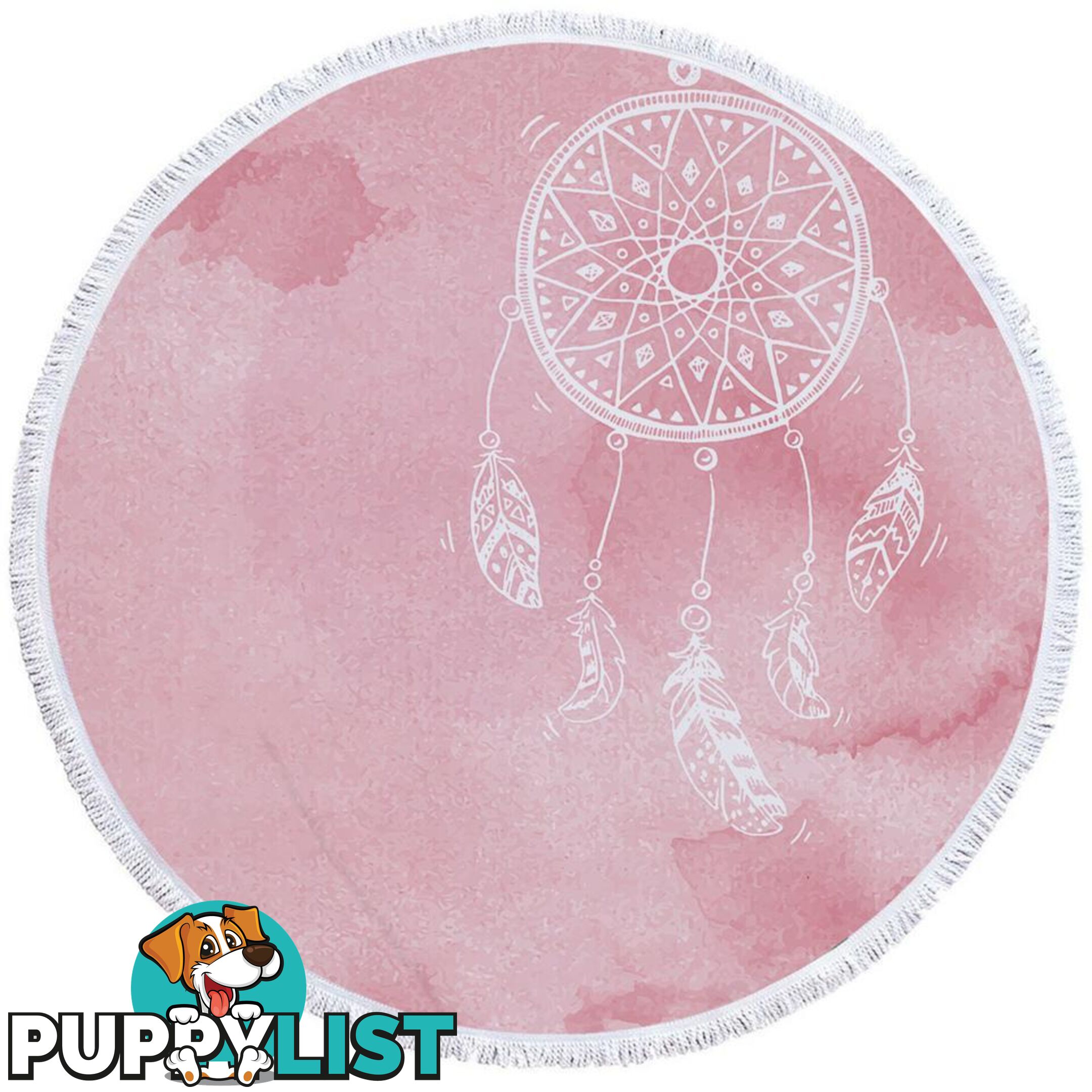 Pinkish Background Mandala Beach Towel - Towel - 7427046312059