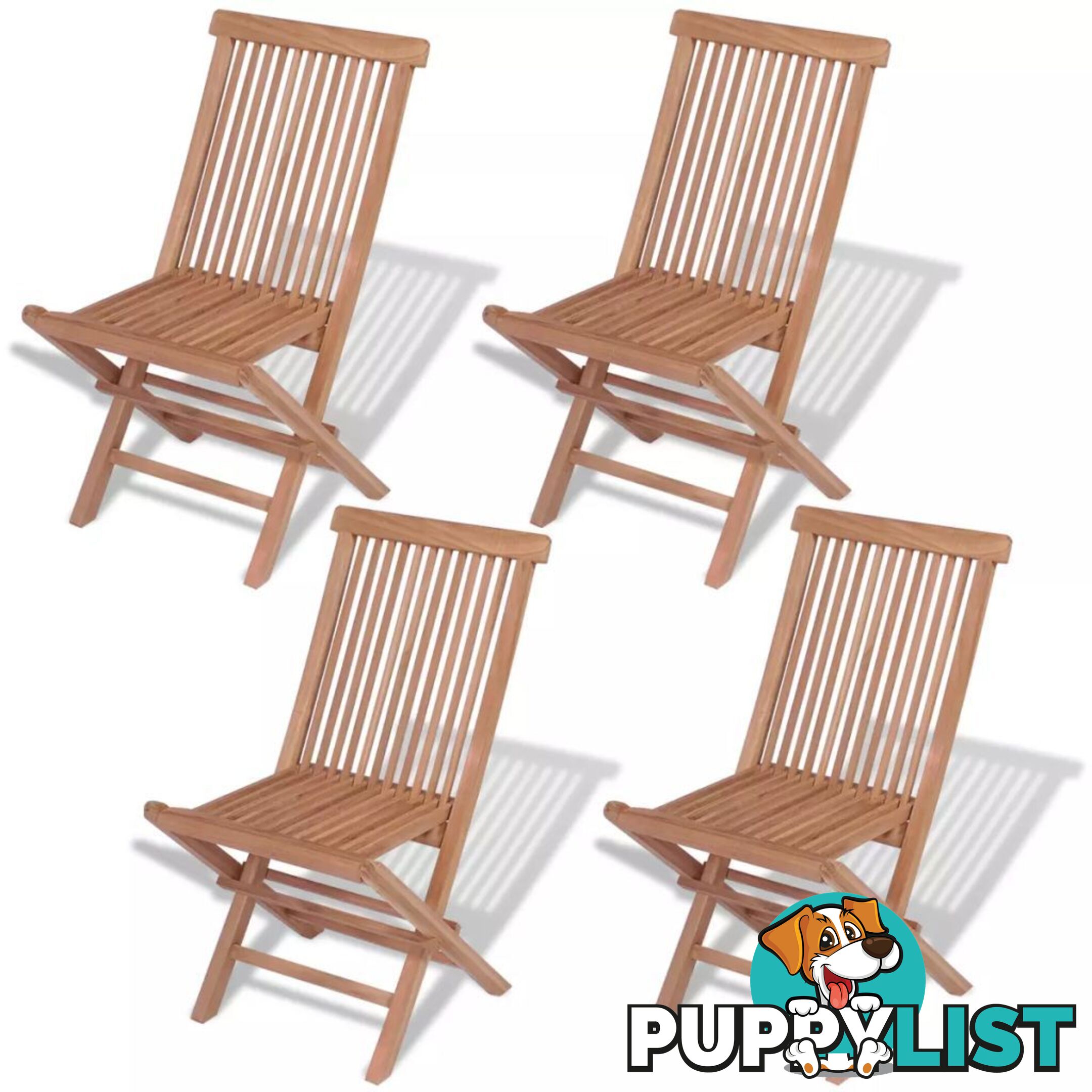 Outdoor Folding Chairs Solid Teak (4 Pcs) - Unbranded - 4326500418852