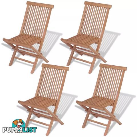 Outdoor Folding Chairs Solid Teak (4 Pcs) - Unbranded - 4326500418852