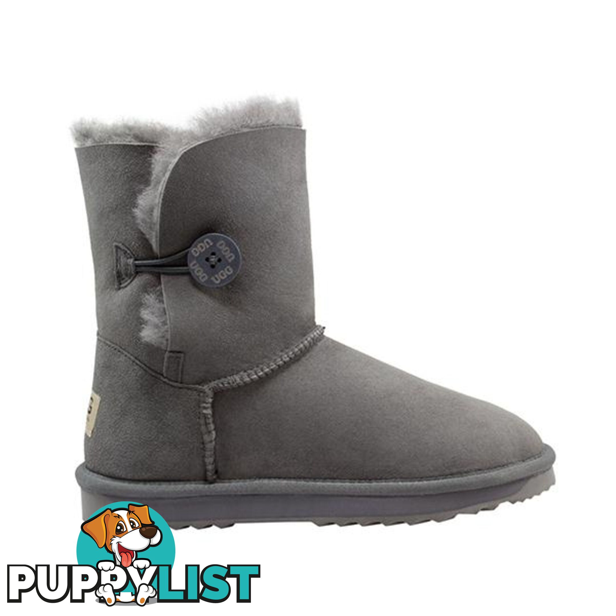 Comfort Me Australian Made Mid Bailey Button Ugg Boot Grey - Comfort Me - 822427521582