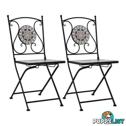 Mosaic Bistro Chairs Powder Coated Iron Frame 2 Pcs - Unbranded - 8719883733661