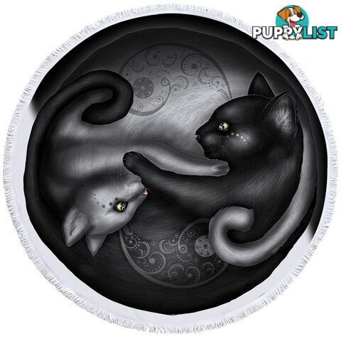 Yin and Yang Cats Beach Towel - Towel - 7427046329651