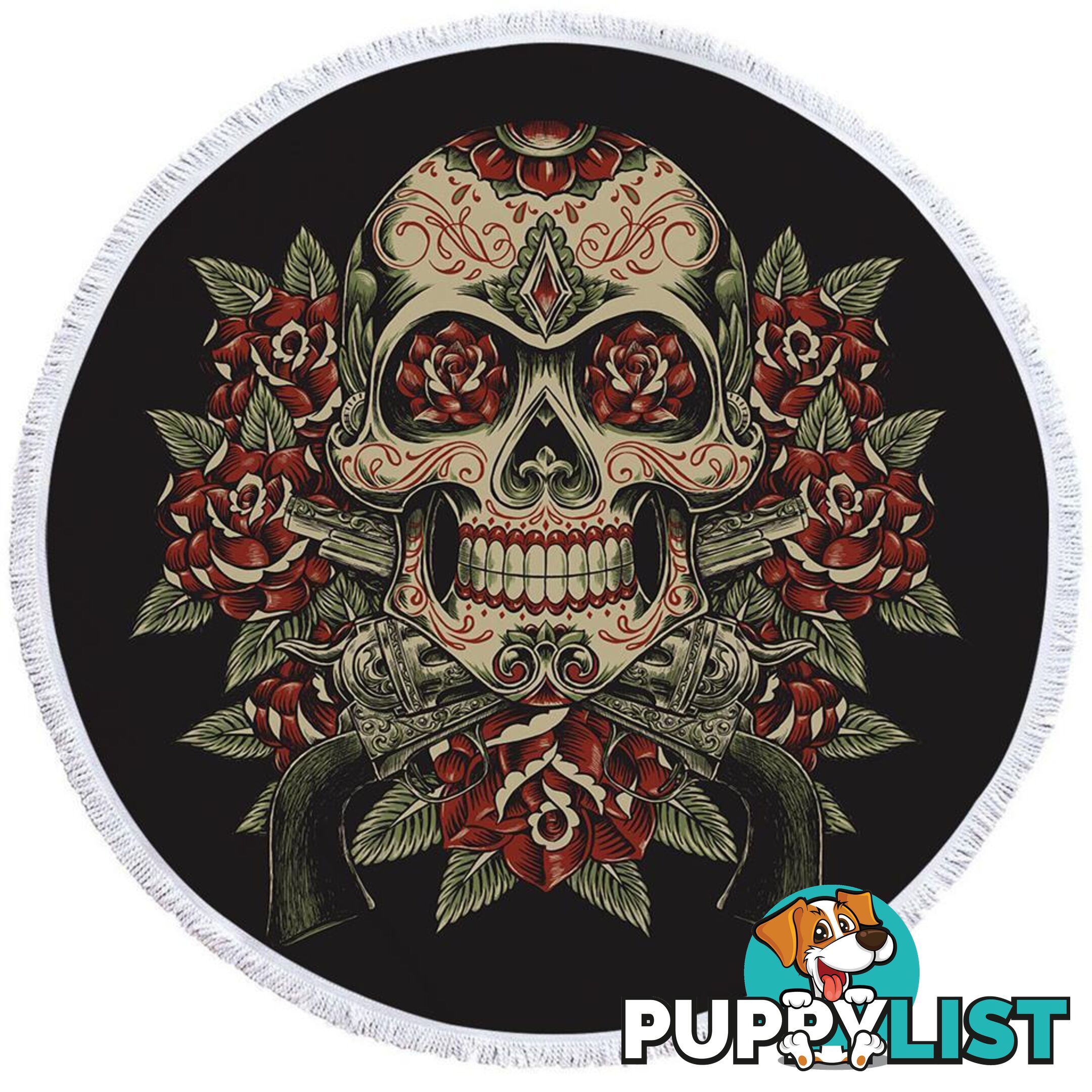 Skull Guns and Roses Beach Towel - Towel - 7427046320740