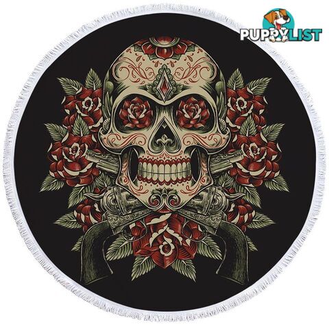 Skull Guns and Roses Beach Towel - Towel - 7427046320740