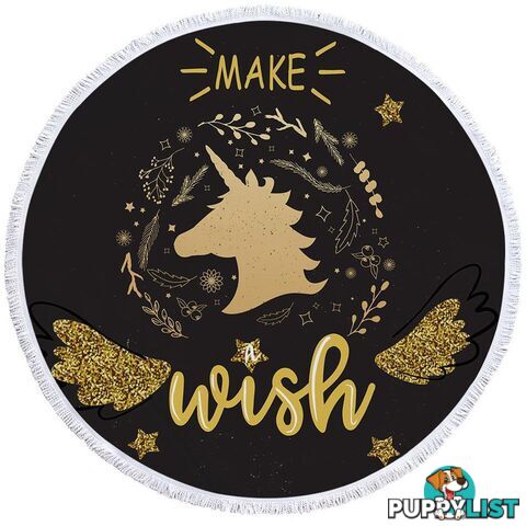 Make a Wish unicorn Beach Towel - Towel - 7427046322874