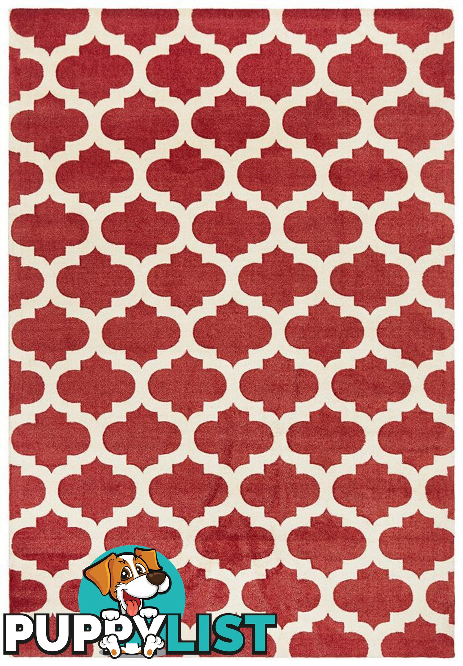 City Trellis Stylish Design Red Rug - Unbranded - 7427046238953