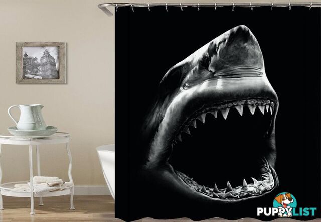 Frighten Ghost Shark Shower Curtain - Curtain - 7427046044509