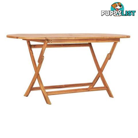 Folding Garden Table 160X80X75 Cm Solid Teak Wood - Unbranded - 8719883824475