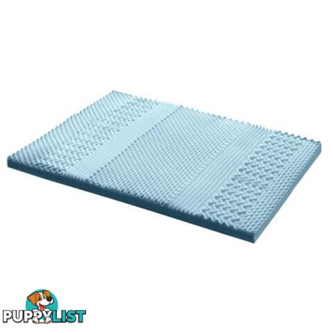 Cool Gel Memory Foam Mattress Topper Bamboo Cover 8Cm 7Zone - Giselle Beddings - 9350062166741