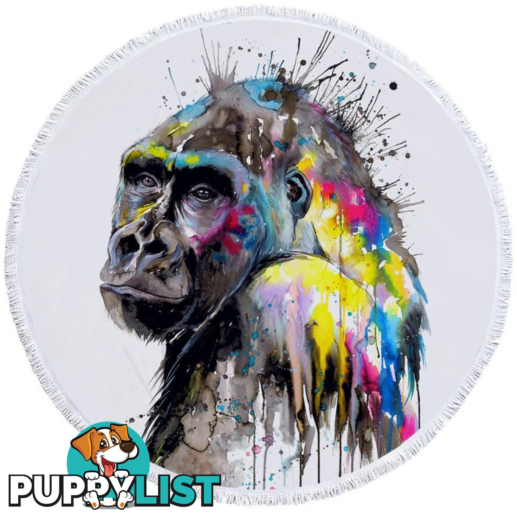 Art Painting Gorilla Beach Towel - Towel - 7427046330466