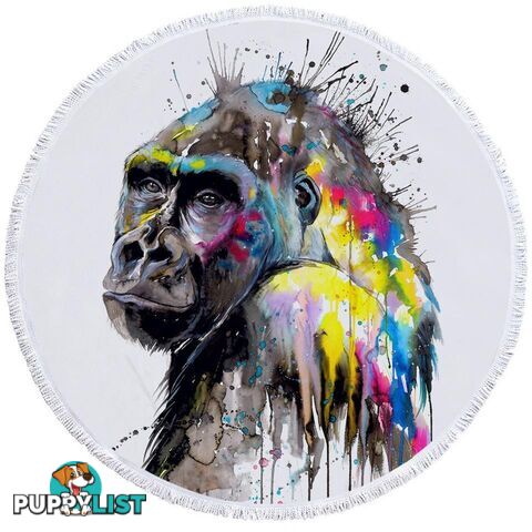 Art Painting Gorilla Beach Towel - Towel - 7427046330466