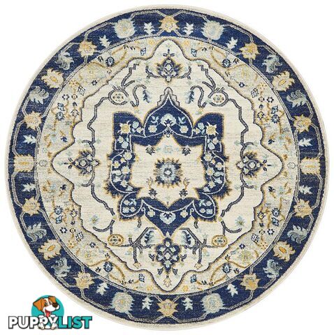 Babylon Round Darya Navy Rug - Unbranded - 9375321874106