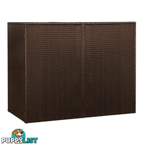 Double Wheelie Bin Shed 153X78X120 Cm Poly Rattan - Unbranded - 8719883797106