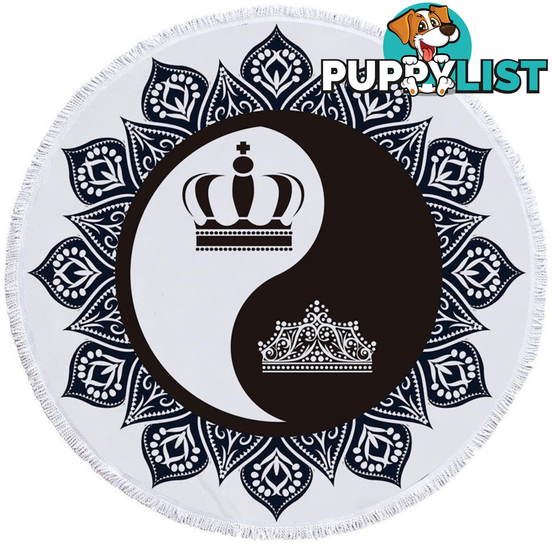 Queen and King Yin and Yang Beach Towel - Towel - 7427046308519