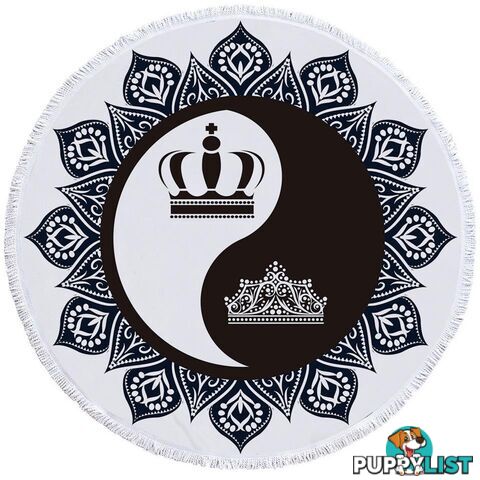 Queen and King Yin and Yang Beach Towel - Towel - 7427046308519