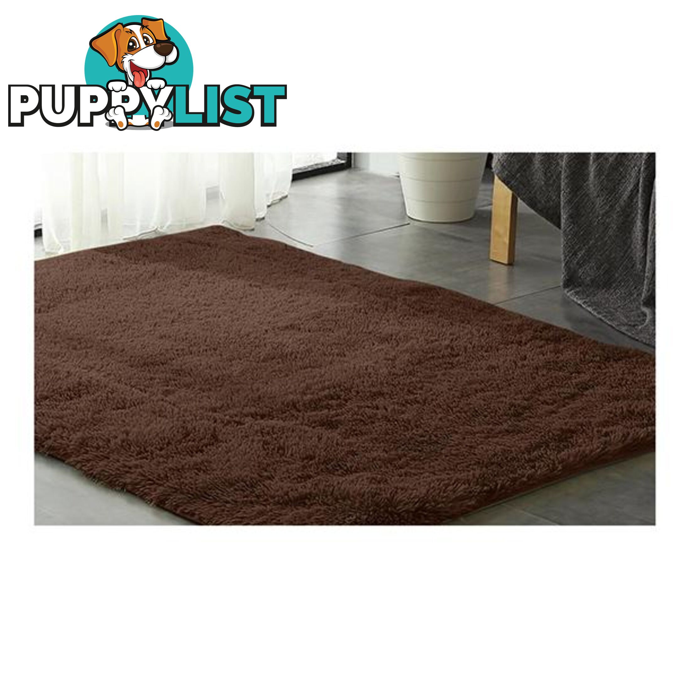 Designer Soft Shag Shaggy Floor Confetti Rug Carpet Home Decor 80X120 Cm Coffee - Unbranded - 787976594602