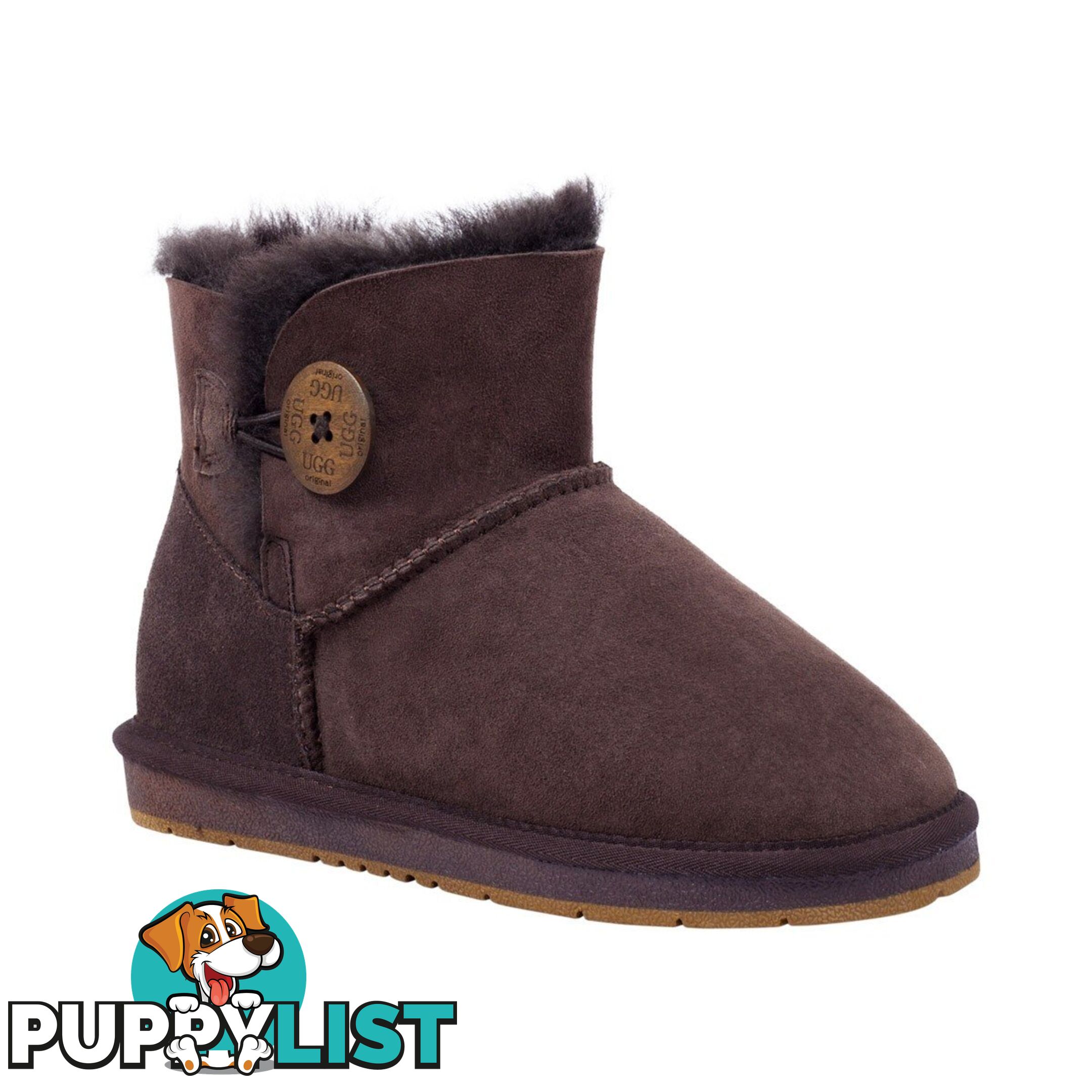 UGGS Mini Button Sheepskin Clove 5883 Unisex Chocolate - UGG - 822427509337