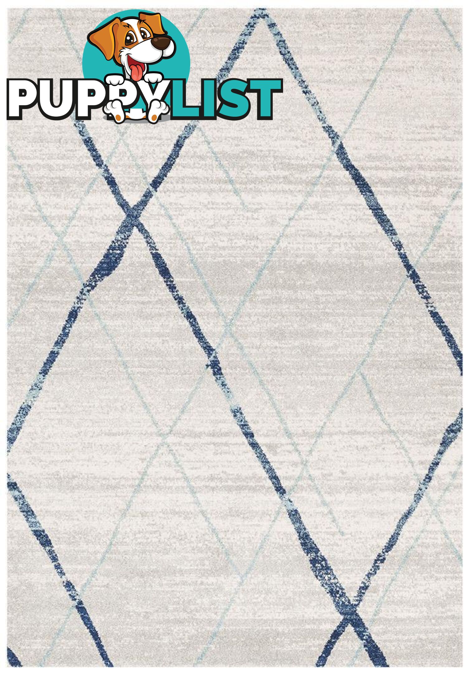 Oasis Noah White Blue Contemporary Rug - Unbranded - 9375321845533