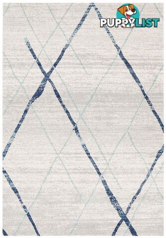 Oasis Noah White Blue Contemporary Rug - Unbranded - 9375321845533