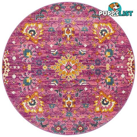 Babylon Round Floral Fuchsia Rug - Unbranded - 9375321875608