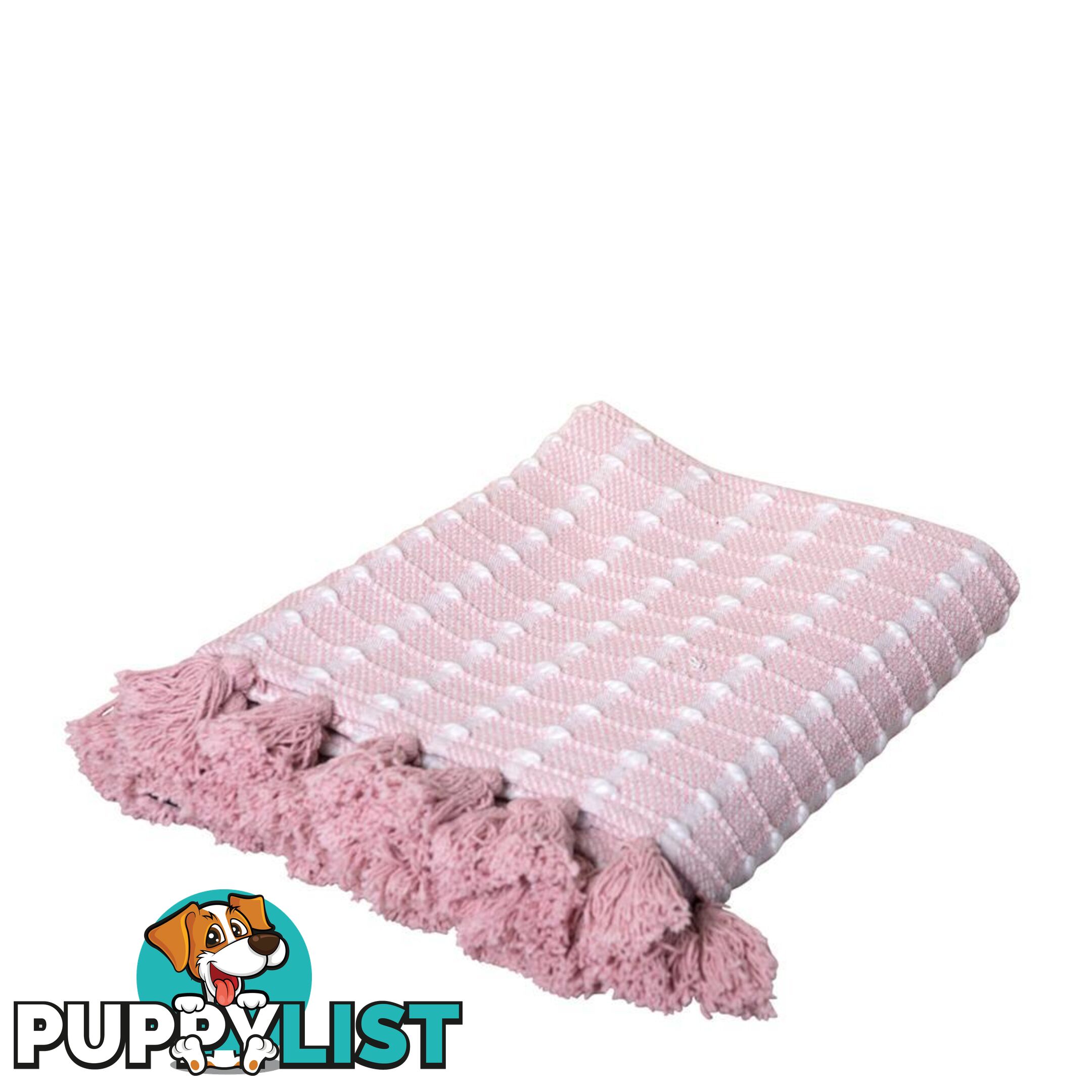 Bella Throw 125x150cm Pink/White - Unbranded - 7427046145787