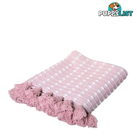 Bella Throw 125x150cm Pink/White - Unbranded - 7427046145787