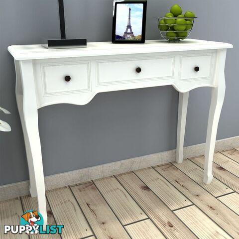 Dressing Console Table with Three Drawers - White - Unbranded - 4326500431493