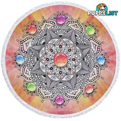 Colorful Pastel Mandala Beach Towel - Towel - 7427046314114