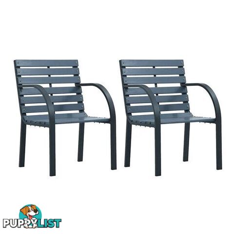 Garden Chairs Grey Wood 2 Pcs - Unbranded - 8719883745930