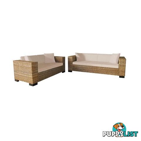 2 And 3 Seater Sofa Set Real Rattan - Unbranded - 8718475551775