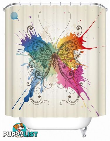 Artistic Paint Splash Butterfly Shower Curtain - Curtain - 7427005919220