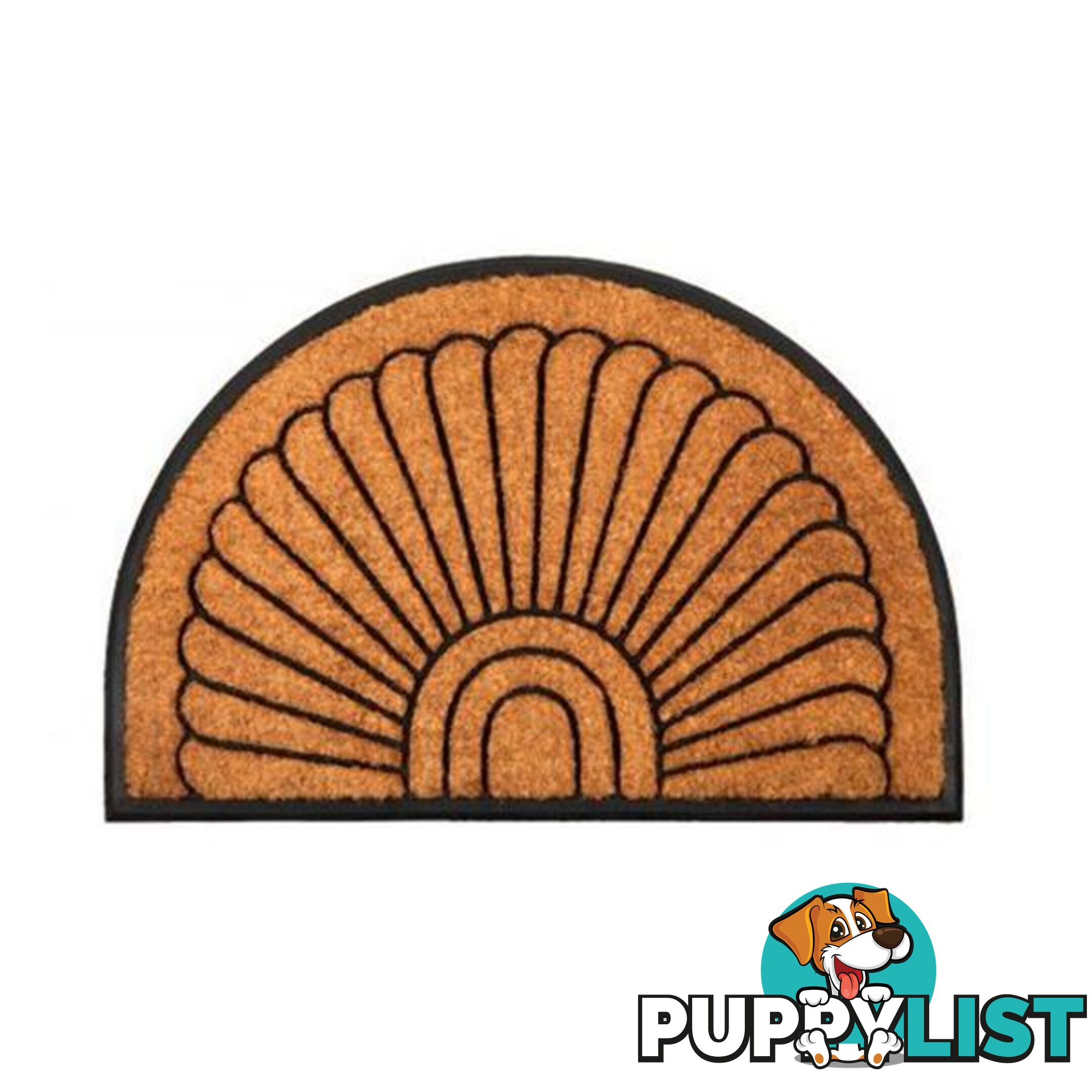 60X90Cm Kochi Half Round Rubber And Coir Doormat - Unbranded - 787976635466