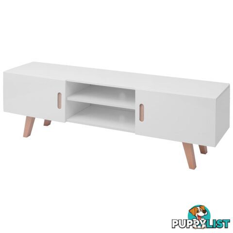 TV Stand MDF 150 x 46.5 x 48.5 Cm - High Gloss White - Unbranded - 8718475972488