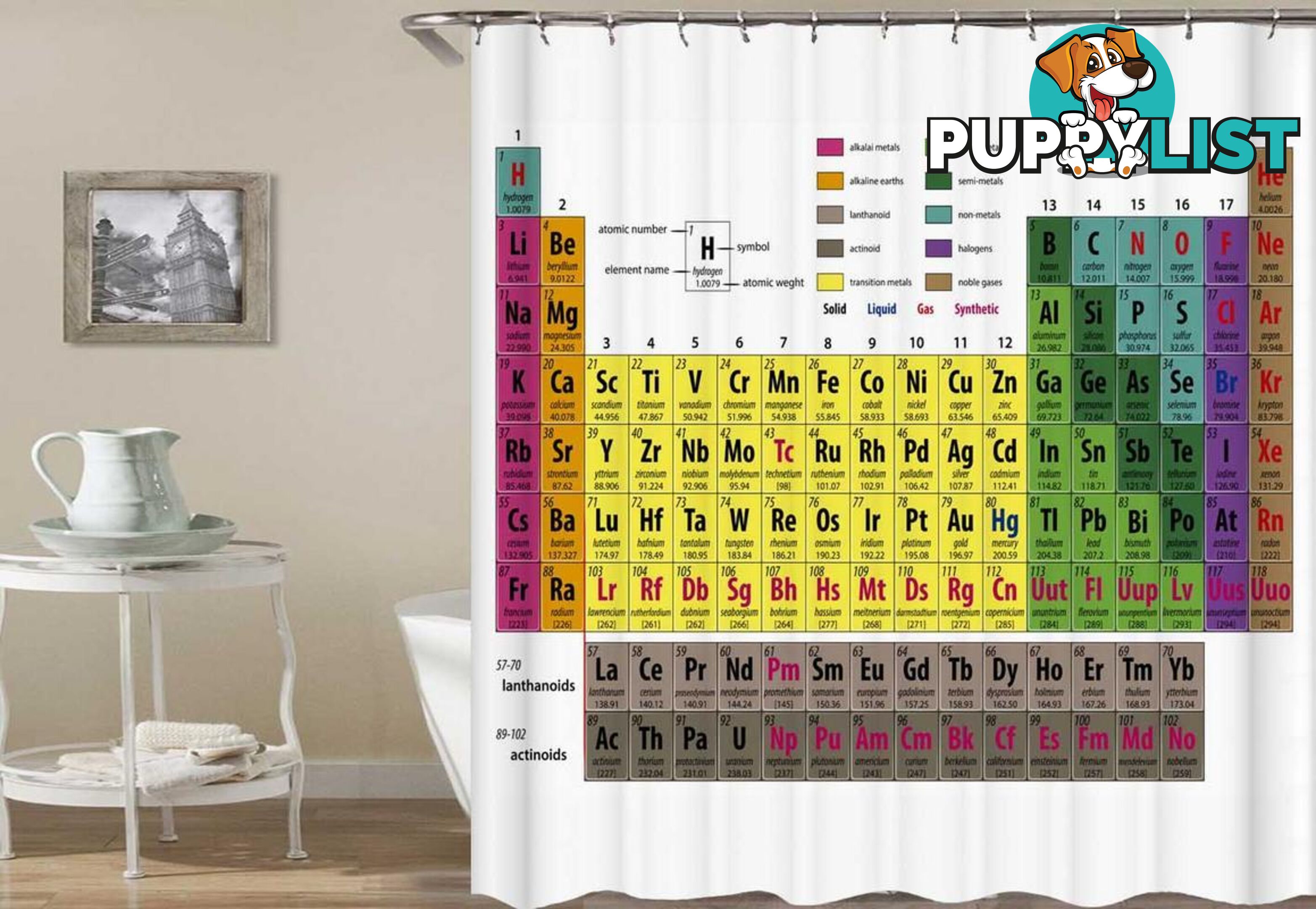 Periodic Table Of The Elements Shower Curtain - Curtain - 7427046082501