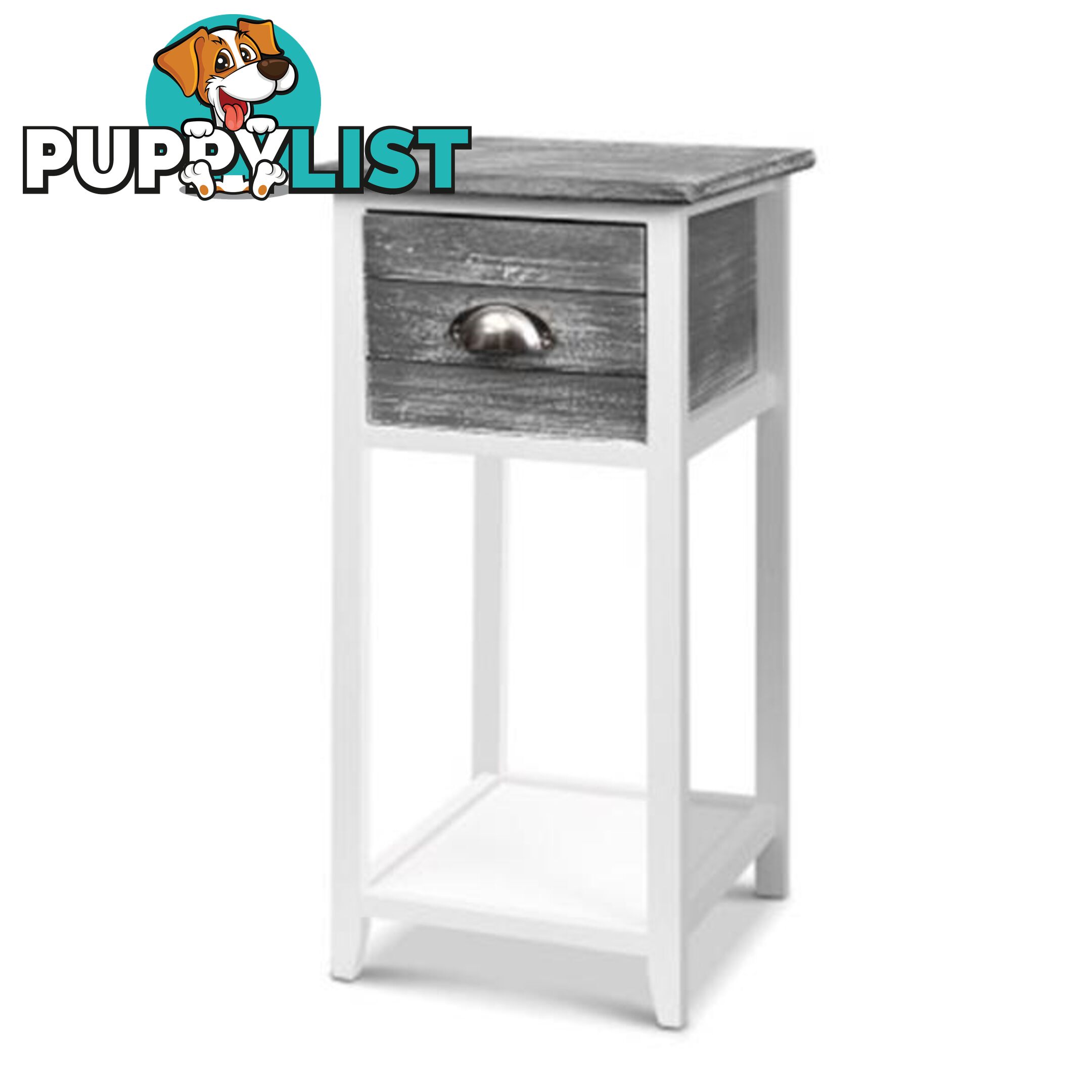 Bedside Table Nightstand Drawer Storage Cabinet Side Shelf Unit Grey - Artiss - 7427046193665