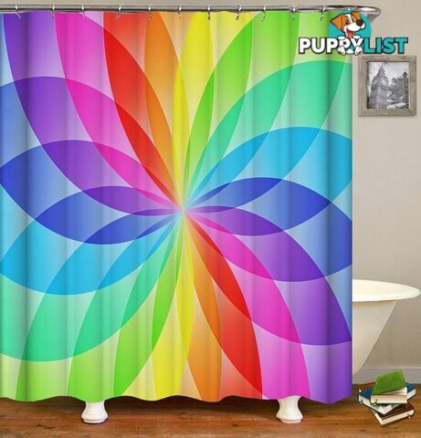 Rainbow Ellipses Circle Shower Curtain - Curtain - 7427045911468