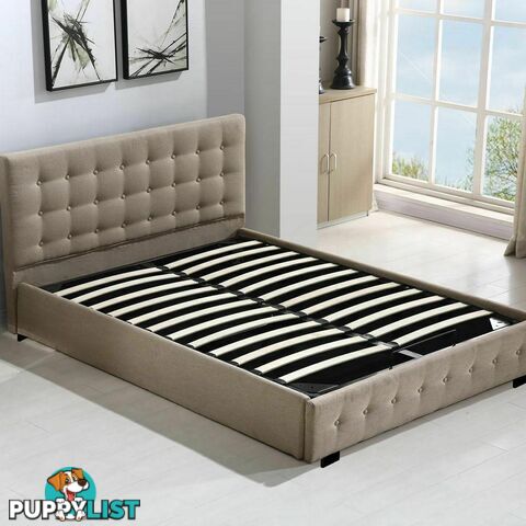 Bed Frame Base With Gas Lift King Size Platform Fabric - Unbranded - 787976591762