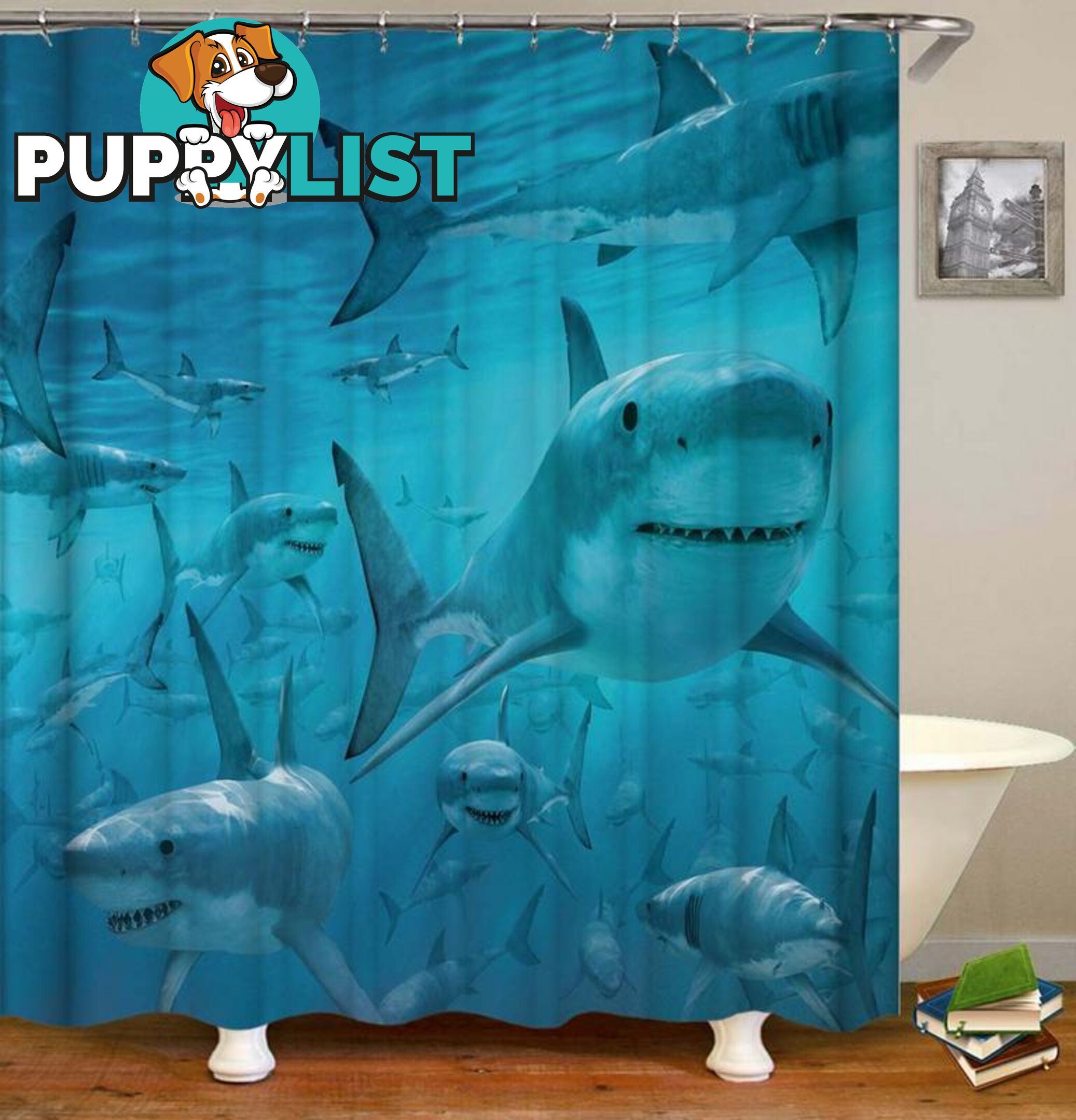 Sharks Shower Curtain - Curtain - 7427046134866