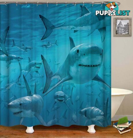 Sharks Shower Curtain - Curtain - 7427046134866