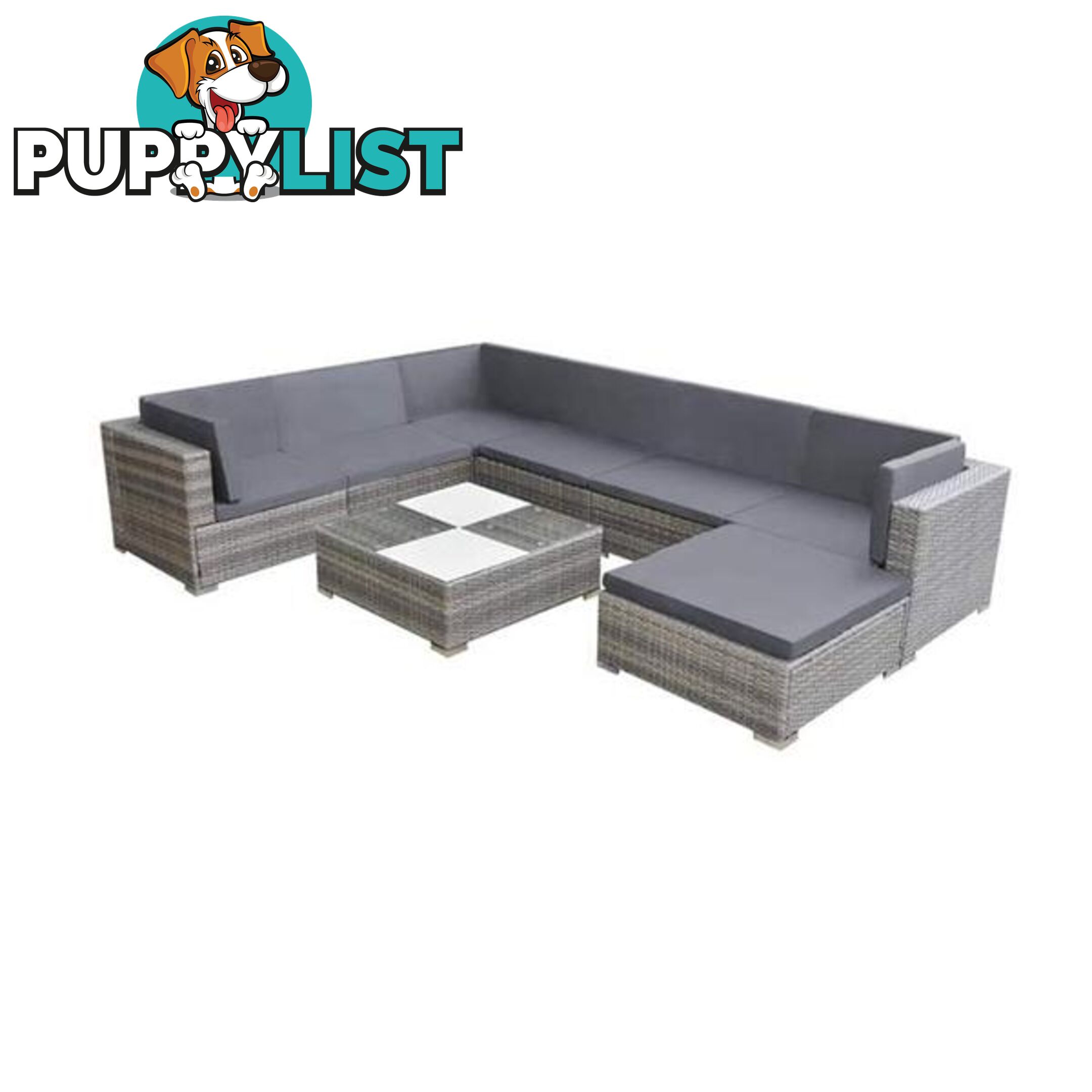 Garden Sofa Set Poly Rattan Grey 24 Pieces - Unbranded - 9476062037598