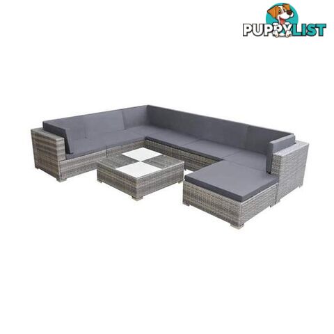 Garden Sofa Set Poly Rattan Grey 24 Pieces - Unbranded - 9476062037598