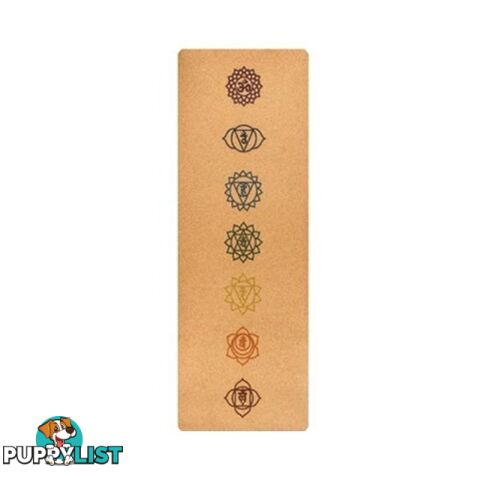 Yoga Mat Chakras Cork Natural Rubber - Unbranded - 797776545957