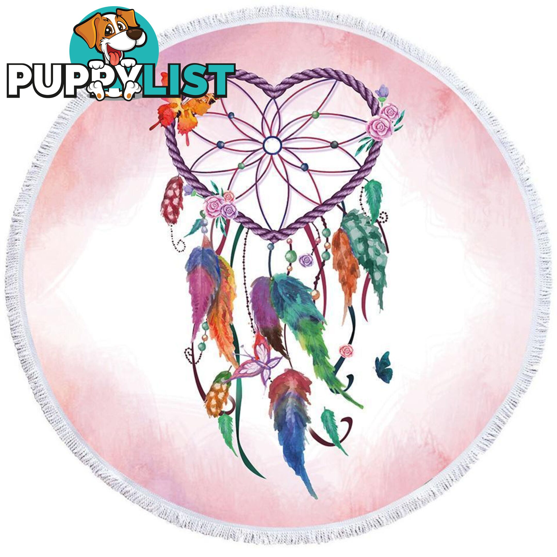 Heart Shape Dream Catcher Beach Towel - Towel - 7427046327824